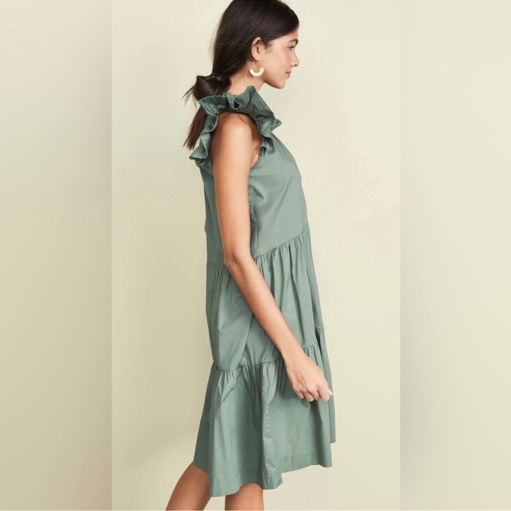 Sea New York Waverly High Neck Tiered Dress in Green - Picture 3 of 8